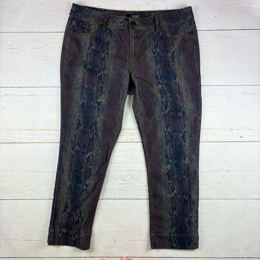 a.n.a Snakeskin Cropped Jeans 14p